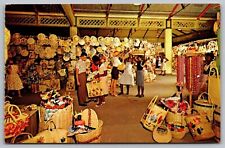 Kingston Jamaica Victoria Crafts Market Interior Straw Section Chrome Postcard picture
