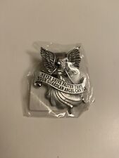 Truck Car Visor Clip Pewter Never Drive Faster Than Your Guardian Angel Can Fly picture