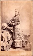 Charming Lady w/Dress, Necklace and Hat, c1870, CDV Photo #2346 picture