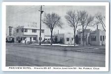 c1920's Parkview Motel & Restaurant Building Dirt Road Pueblo Colorado Postcard picture