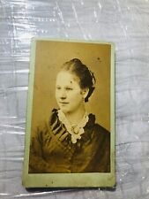 Novelty 1890 CabinetCard Young Woman in dress jewelry St. Louis MO Photobooth picture