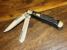 Boker Plus Double Lock Trapper Folding Knife, Brown Jigged Bone Handles picture