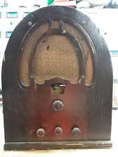 Vintage  Philco Model  60 Tube Radio Wood Cathedral For Repair 1934 circa picture