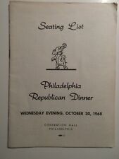 1968 Philadelphia Republican Dinner Seating List Nelson A. Rockefeller 24 pgs picture
