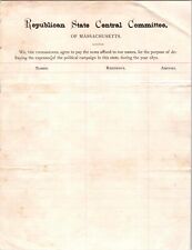 c1872 Republican State Central Committee Of Massachusetts MA Letterhead  picture