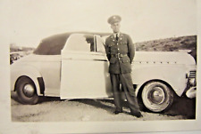 1941 CHEVROLET CONVERTIBLE, w/open door & Soldier, b&w photo, 3 1/2