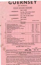 VINAGE TIMETABLE WEYMOUTH-GUERNSEY, circa 1960 picture