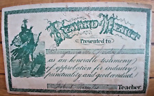 Antique Reward Merit Certificate, 74 Days of Attendance picture