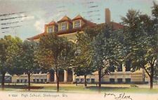 High School Sheboygan Wisconsin 1913 Rotograph postcard picture