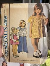 Vintage 1976 McCalls Girls Size 4 Sewing Pattern Cut and Complete  picture