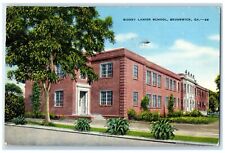 1947 Sidney Lanier School Exterior Building Brunswick Georgia Vintage Postcard picture