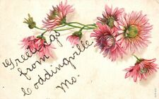 Vintage Postcard Greetings From Coddingville MO Flower Design Remembrance Card picture