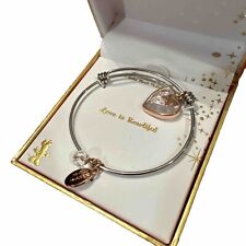 Disney Minnie “Love Is Beautiful” 14k Gold Flash Plated Stainless Steel Bracelet picture