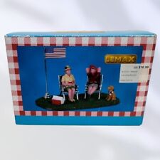 Lemax Lounging Around Table Accent 2018 Retired American Flag July Fourth #83370 picture