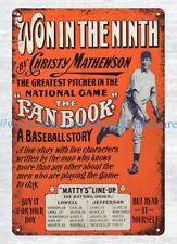 1910 CHRISTY MATHEWSON WON IN THE NINTH baseball metal tin sign wall decor pub picture