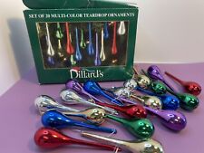 Vintage Dillards Trimmings Multi-color Teardrop Ornaments 20 picture