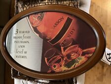 Vintage Paul Masson Grande Amber Brandy cherry Wood Frame Bar Mirror Man Cave picture