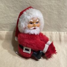 Vintage 1960s Christmas Santa Claus Clip Tree Hugger Plush Rubber Face  picture