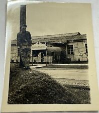 Vintage B&W Photograph USAF Soldier Dressed in Fatigues picture