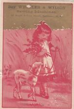 Wheeler & Wilson Sewing Machines Mary Had a Little Lamb Syracuse Card c1880s picture