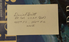 WWII fighter Pilot Lt. Col. DANIEL T. BRITT 1V, 352nd FG, 487th FS Signed 3x5  picture