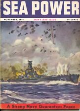 MAG: Sea Power 11/1945-Dwight Shepler cover-WWII pix & info-atomic bomb photo-VG picture