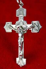 Bishop's Vintage Sterling Silver Jesus Christ Christogram Rosary Cross Crucifix picture