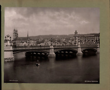 Photoglob, Switzerland, Zurich, Quaibrücke vintage photomechanical print photo picture