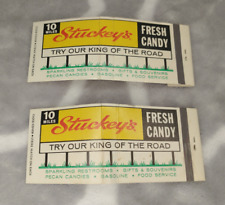 2 Stuckey's Gas*Pecan Shoppe*Inc*Georgia Fresh Candy Matchbook Vintage Unstruck picture