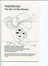 Sam Norkin Famous Theater Cartoonist Artist Signed Autograph Program picture