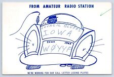 QSL CB Ham Radio WØYYF Council Bluffs Iowa Vtg Pottawattamie County IA 1959 Card picture