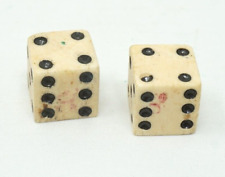 Pair of Antique Bone Dice Crown G.R. Stamp Early 18th 19th century 5/8'' picture