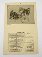 Cute Kittens 1938 Calendar 