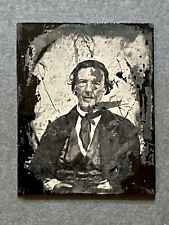 Antique Photograph Ambrotype Portrait Seated Gentleman 2”x 2.5” Glass 1800’s picture