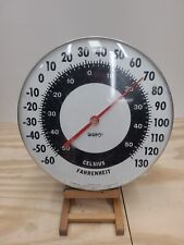 RARE Vintage OHIO Thermometer Co Convex 12” Thermometer JUMBO DIAL USA picture