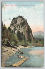 Castle Rock Bank of the Columbia River Washington Antique 1909 Postcard - Posted picture