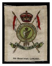 5TH ROYAL IRISH LANCERS COAT OF ARMS CIGARETTE SILK 1910'S picture
