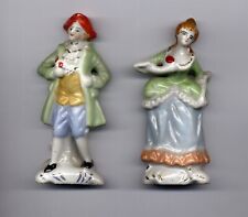 Vintage Ceramic Figurine Set Early American Colonial Man Woman Japan picture