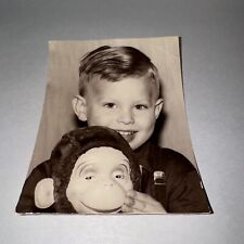 Vintage Picture/ Photo  Of Small Boy Child With Monkey Toy picture