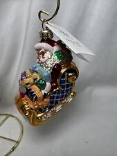 Christopher Radko- Special Delivery Santa Sleigh Glass Ornament with Box & Tag picture