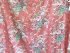Barkcloth style PINK ROSES on PINK Custom Made Ralph Lauren Cynthia Drapes x4 picture