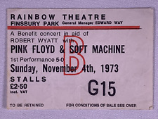 Pink Floyd Ticket Original Vintage Dark Side of the Moon Tour Rainbow 1973 #1 picture