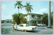 1965 PALMLAND MOTEL FORT MYERS FLORIDA 1959 THUNDERBIRD CLASSIC CARS POSTCARD picture