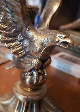 Vintage Brass Eagle Candlestick Holder Pair picture