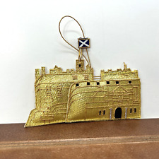 Edinburgh Castle Scotland Fabric Soft Plush Gold Tone Christmas Ornament picture