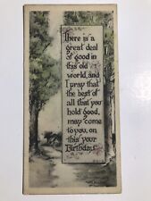 Vintage 1912 Birthday Wishes Divided Back Postcard picture