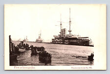 Battleship Medeterranean? Fleet at Invergoron Scotland Postcard picture