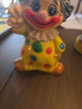 1970s Vintage Plastic Happy Clown Coin Collectible Piggy Bank Hong Kong picture