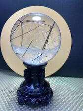 2.46LB Top Natural Black Rutile Clear Quartz Sphere Quarzt Crystal Ball picture