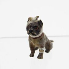 Antique Vienna Bronze Cold Painted Pug Dog with Bandage on Leg and Head picture